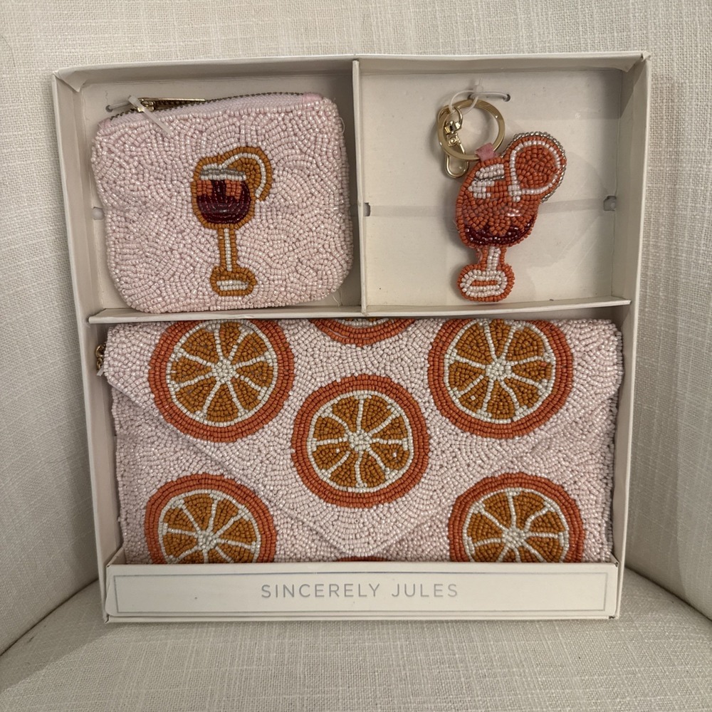 SINCERELY JULES Aperol Spritz Beaded Clutch Charm Crossbody Pouch‎ Viral TikTok